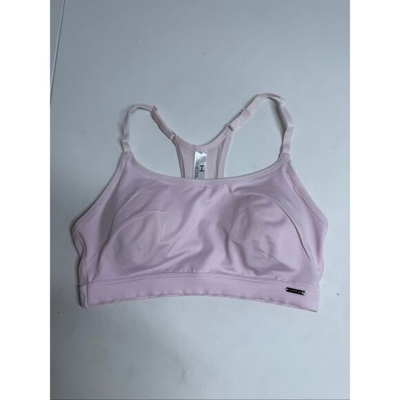 HALSTON Women's Large Seamless Mesh Racer Back Comfort Bra Pink Sz S - Picture 1 of 9